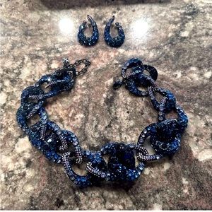 Swarovski Tabloid collar Necklace with matching earrings